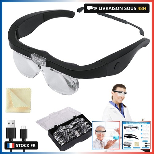 Lunette loupe grossissante led - loupe,