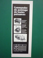 6/1976 PUB SAMM ELECTROHYDRAULIQUE COMMANDE ELECTRIQUE DE POINTAGE ARMEE CHAR AD