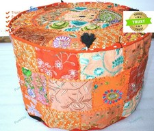 Indien Floral Pouf Ottomane Echelle Tabouret Décor Pouf Litre Pièce Sol