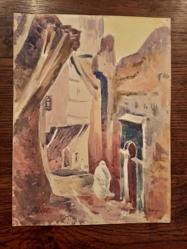 Aquarelle orientaliste alger - aquarelle,