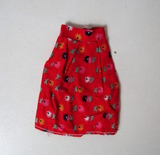 ancien vêtement poupée Mannequin Tressy Bella Barbie Jenni jupe rouge à fleurs