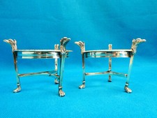 IMPORTANTE PAIRE DE SALERONS EN ARGENT MASSIF TÊTES D'AIGLE PREMIER EMPIRE COQ