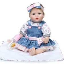 Poupée REBORN 41cm entièrement fait main tétine aimantée biberon couverture...