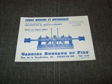 ANCIEN DÉPLIANT PUBLICITAIRE FORGE MARINE ET MÉCANIQUE TREUIL PÊCHE BURGAUD FILS