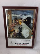 MIROIR DECORE PUBLICITAIRE WHISKY BLACK & WHITE 30.8CM X 42.8CM