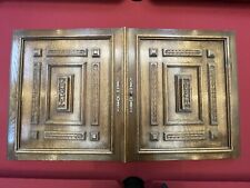 Paire Portes Meuble Bois Chêne Véritable Décorées Avec Serrure Fonctionnelle