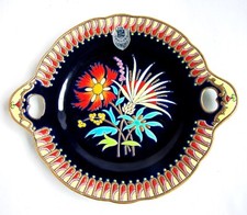 Plat en Émaux de Longwy France Décor Palerme Création M.P Chevallier Forme 3359