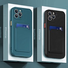 Coque Antichoc Étui Pour iPhone 16 15 14 Pro Max 13 12 11 Fente Carte Souple TPU