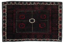 Tapis Carré Afghan Poshti 70x70 Fait Main Brun 9