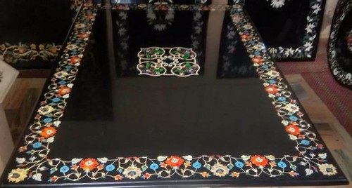 Black marble table top - black,