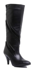 Bottes En Cuir Noires Ou Moka Pour Femmes À Genoux Taille UK 3.5 - 47