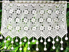 BRISE BISE CROCHET MAIN ARTIISANAT FRANCAIS LUDMILA A POMPONS ECRu sur mesure **