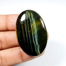 Cabochon oeil de tigre bleu naturel forme ovale bijoux en pierres précieuses ...