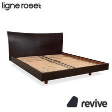 Ligne Roset Lit En Cuir Marron 180x200