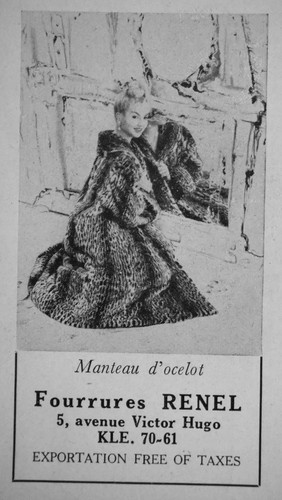 Publicité 1958 fourrures - publicitÉ,