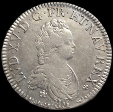Écu Vertugadin 1718 X Amiens Louis XV Superbe Très Rare R4
