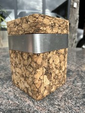 Ancien Seau À Glace En Liège Et Inox  Vintage Année 70 Marque Porphyre