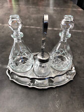 Serviteur de Table en Verre et inox Huile Vinaigre Sel Poivre 