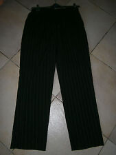 PANTALON FEMME NOIR RAYE GRIS ET BLANC TAILLE 40 MARQUE ANNE WEYBURN