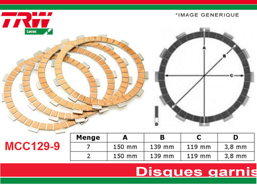 Disques garnis embrayage - garnis, d'embrayage
