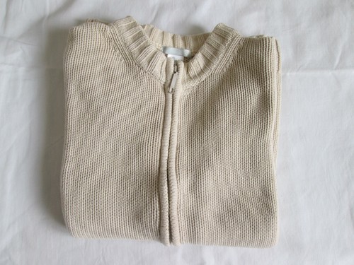 Gilet beige maille tricot - gilet, en