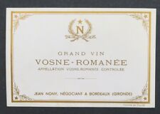 Etiquette VOSNE ROMANEE Nony