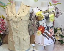 Lot vêtements occasion femme : Haut " Taifun ", Veste en jeans " 123 " - T : 40