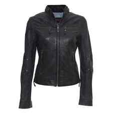 Veste/manteau de moto motard en cuir véritable pour femme en cuir d'agneau vé...
