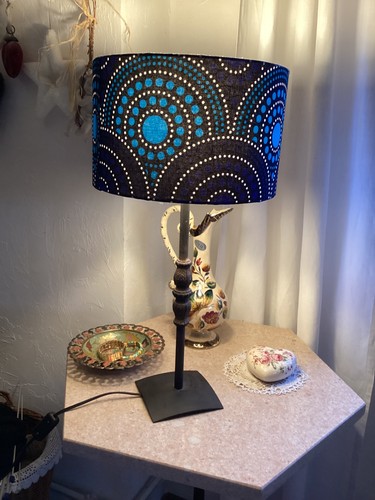 Lampe posé pied fer forge - lampe,