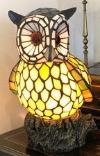 Lampe en vitrail verre vintage
