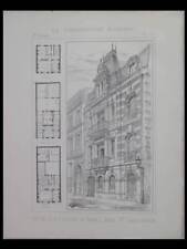 PARIS, 12 RUE FORTUNY - 1893 - 2 PLANCHES ARCHITECTURE - GRANDPIERRE