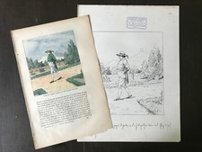 Dessin original  Louis Bombled 1895 Napoléon Empereur a gagné le jardin Garnier