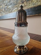 Superbe Sucrier En Métal Argenté Et Cristal Torse Christofle