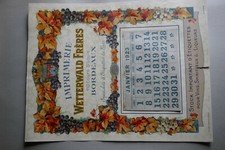 Affiche calendrier ancien 1923  IMPRIMERIE WETTERWALD  Etiquettes de luxe Litho.