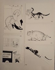 Albert Dubout 5 carte postale Entre Chats
