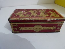 Ancienne boite publicitaire en tôle .Etablissement Debray .usine de clichy(cp13)