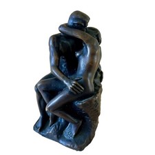 Rodin, Le Baiser - Reproduction - petite statuette en bronze vintage - 12 cm
