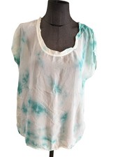 Très Beau Haut Soie Fluide Vert American Vintage M Tbe