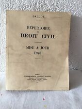 Ancien Repertoire Droit Civil Dalloz 1970 Paris Jurisprudence Droit