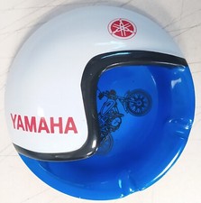 Rare ancien cendrier céramique publicitaire moto yamaha AT1 en  forme de casque 
