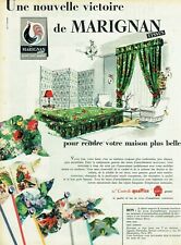  Publicité Advertising 0222  1958  tissu ameublement Marignan  nouvelle victoire