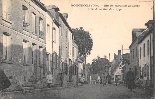 Cpa songeons rue marechal - cpa, /