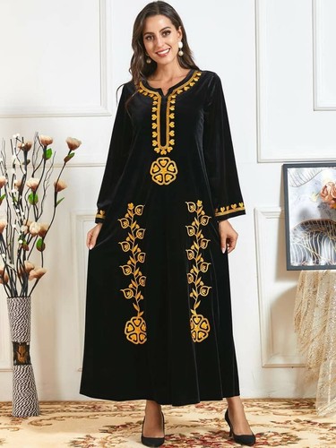 Robe velours noire manche - velours,