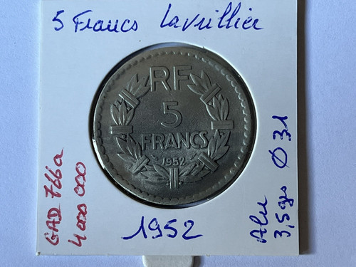 Francs lavrillier 1952 - francs,