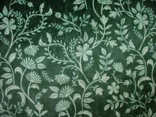 Rideau En Velours Vert Émeraude Floral Colonial Pour Rembourrage Et Coussin
