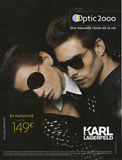Publicité contemporaine lunette optic 2000  Karl Lagerfeld 2013 issue magazine