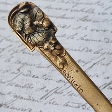 Coupe Papier en Bronze Signé C. Villain 1920  Art Déco Décor Végétal Paper Cut