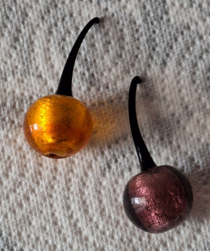 Lot cerises en verre - de,