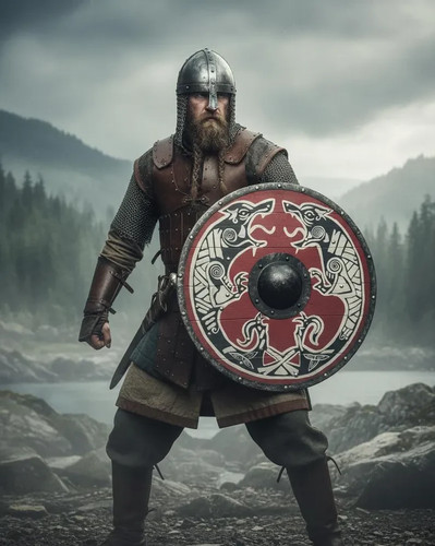 Bouclier dragon viking fait - viking,