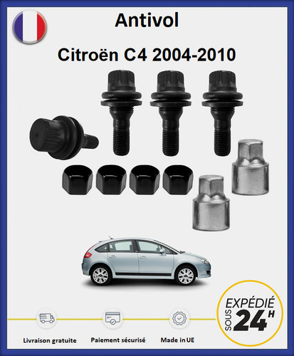Ecrous antivol roues noir - ecrous,